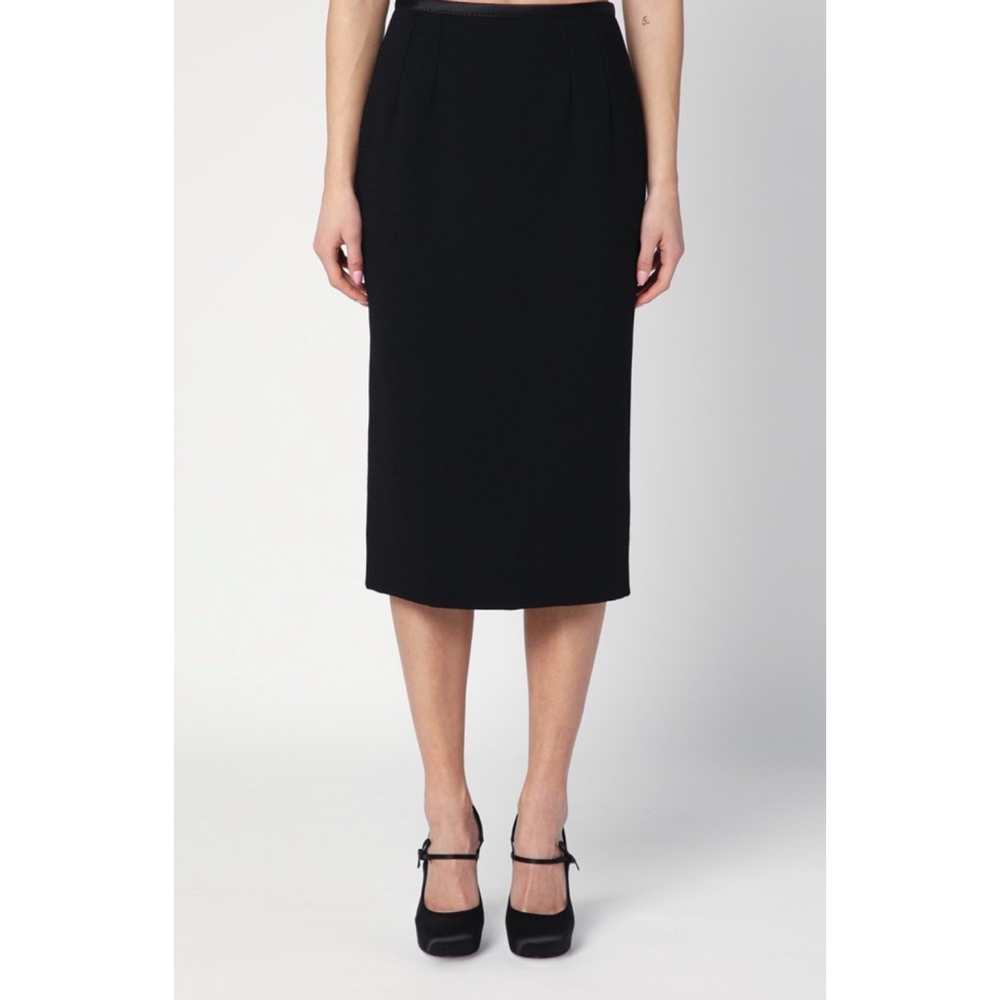 NWT Dolce & Gabbana Black & Gray Tweed Wool & Cashmere Pencil Skirt Size 48